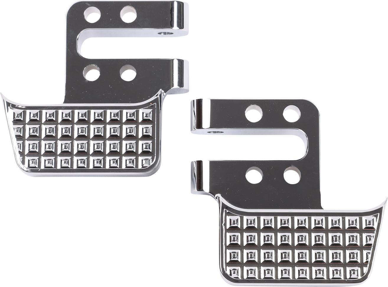 Chrome Apex Floorboard Tail Extension for THRASHIN SUPPLY CO. vehicle, showing sleek metal finish and mounting features.