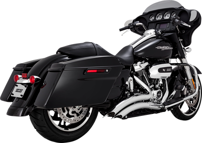 VANCE & HINES Big Radius exhaust system with chrome finish, featuring dual pipes and polished metal for motorcycles.