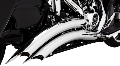 VANCE & HINES Big Radius chrome exhaust system with dual pipes and curved design for motorcycles, part 26373.
