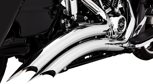 VANCE & HINES Big Radius chrome exhaust system with dual pipes and curved design for motorcycles, part 26373.