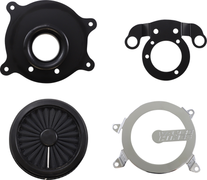 Vance & Hines VO2 Cage Fighter Chrome Air Intake Kit for motorcycle, featuring sleek chrome finish and detailed design.