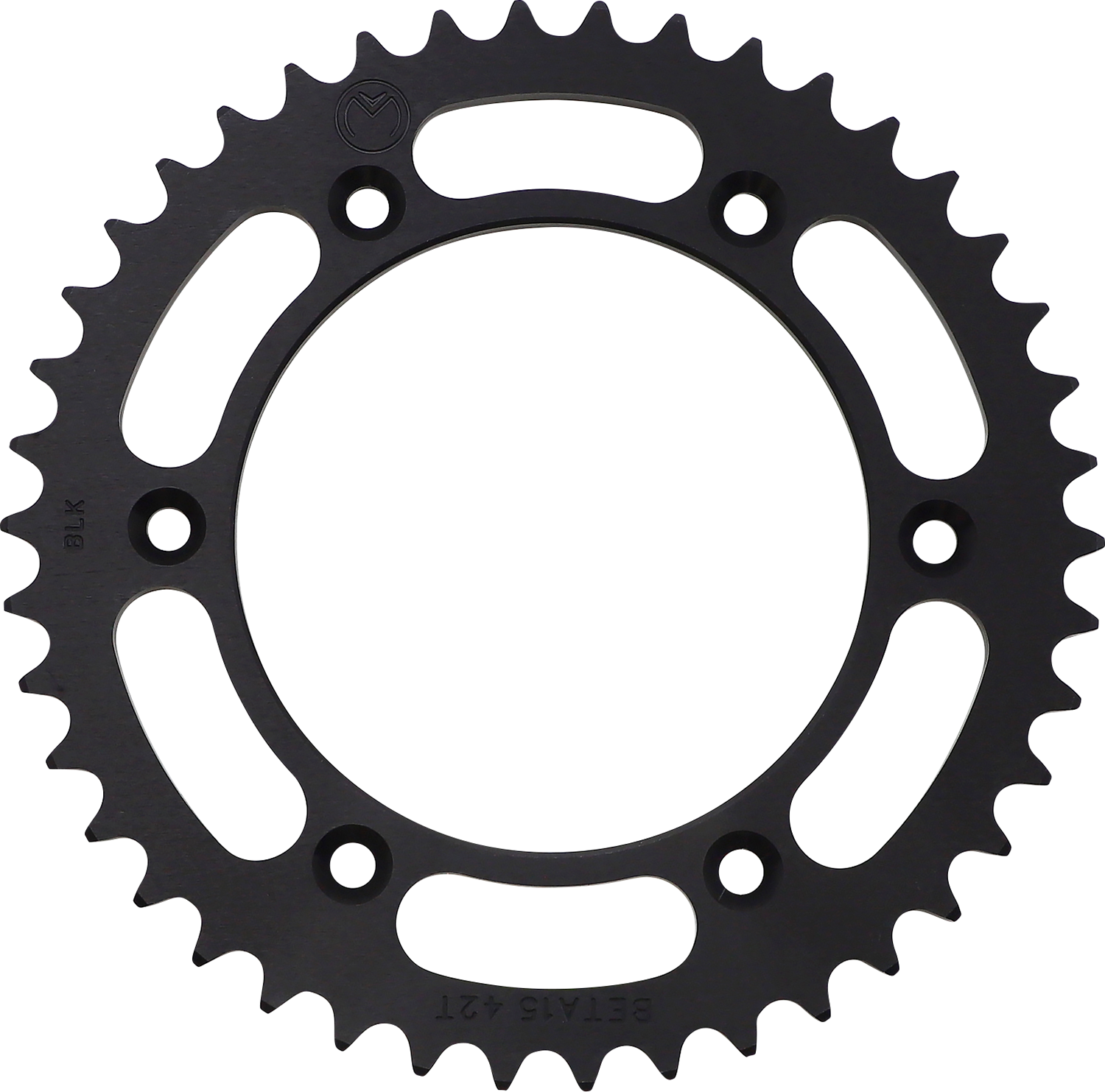Black aluminum MOOSE Offroad 42-tooth rear sprocket for Beta 1211-BET-42-10 motorcycle, shown in a detailed close-up image.