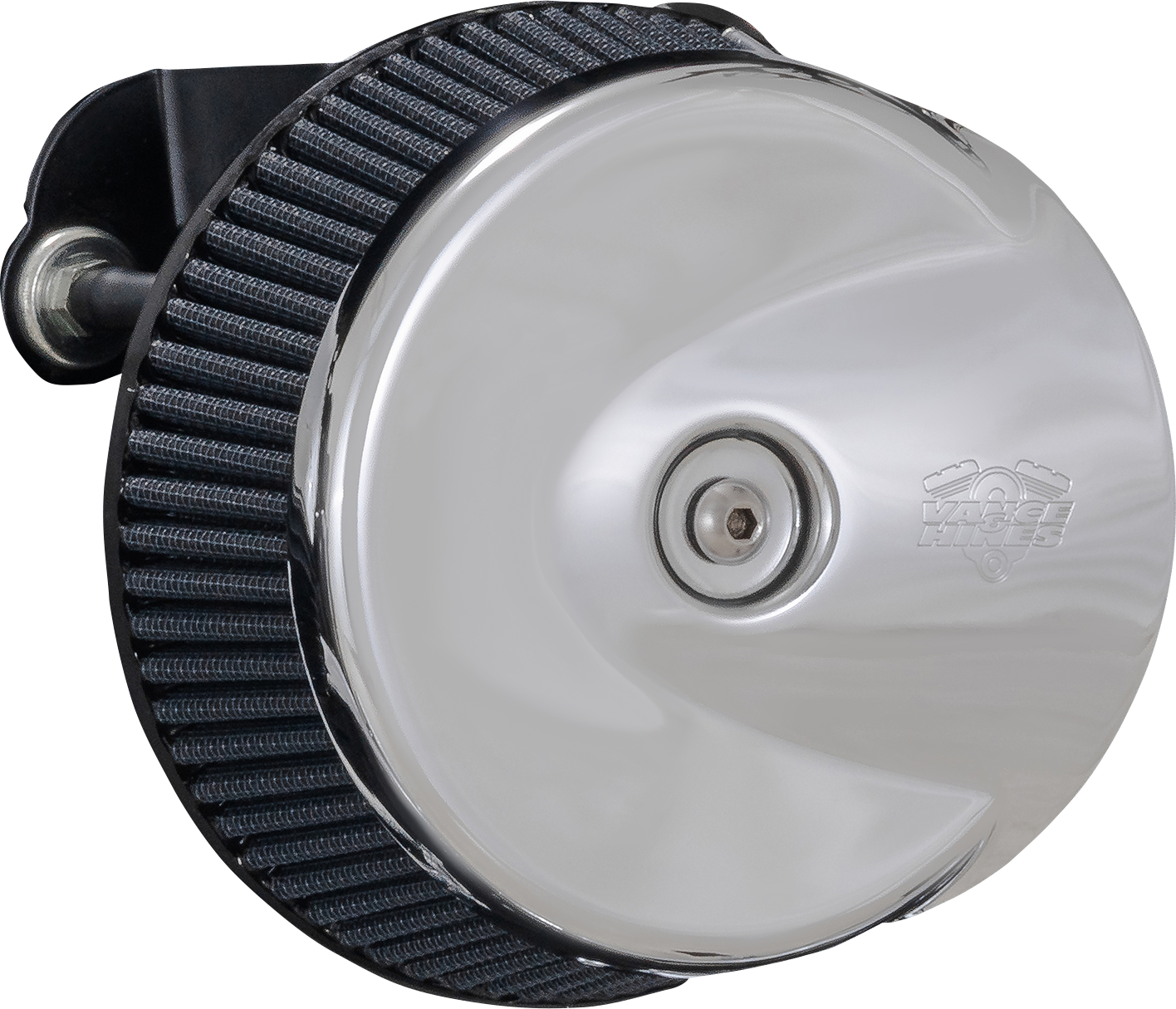 Chrome Vance & Hines VO2 Stingray air intake kit for motorcycle, featuring polished metal components and branding details.