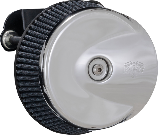 Chrome Vance & Hines VO2 Stingray air intake kit for motorcycle, featuring polished metal components and branding details.