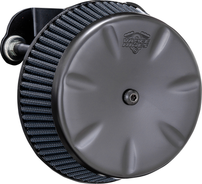Vance & Hines VO2 Eliminator air intake kit in matte black for motorcycle, featuring sleek design and branded logo.