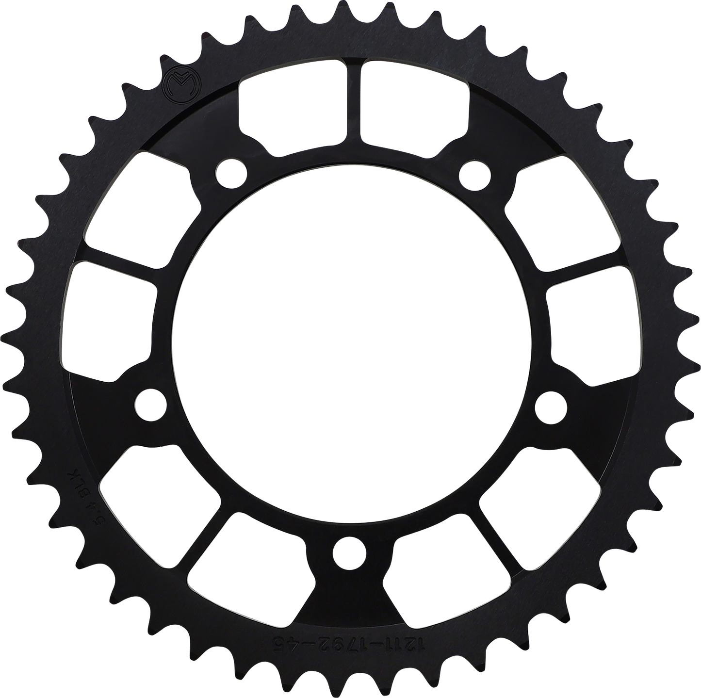Moose Offroad 45-tooth rear sprocket for enhanced durability and performance, featuring metal construction and precision design.