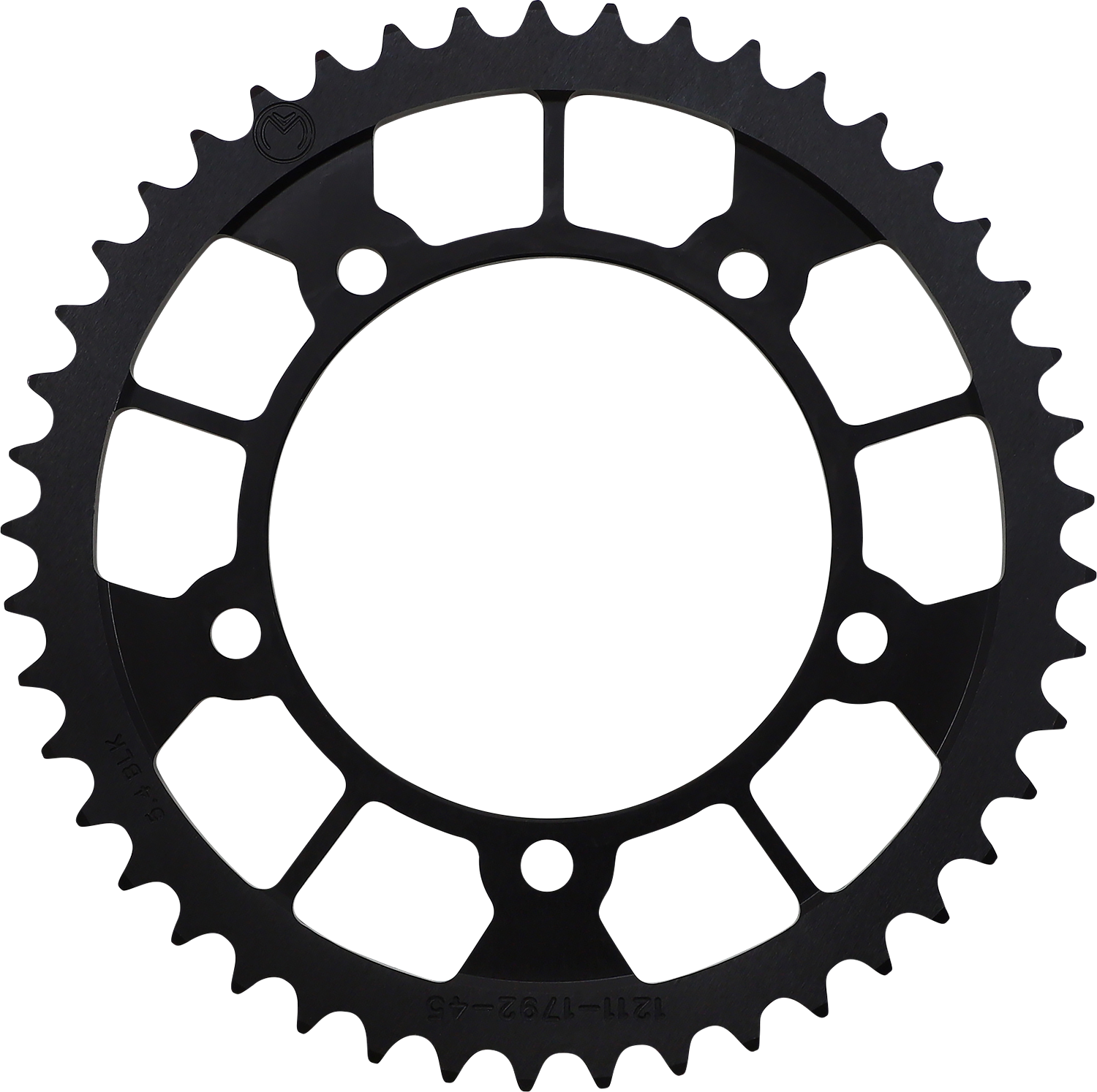 Moose Offroad 45-tooth rear sprocket for enhanced durability and performance, featuring metal construction and precision design.