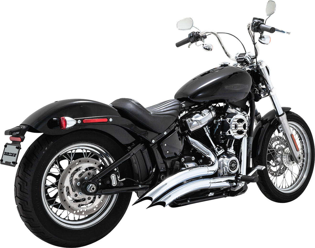 Chrome Vance & Hines VO2 America air intake kit for M8 Harley-Davidson models, shown with polished finish and installation details.