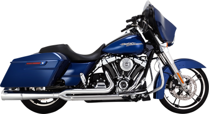 Chrome Vance & Hines Pro Pipe exhaust system with PCX™ technology for motorcycles, featuring sleek chrome finish and polished details.