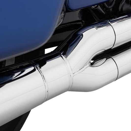 Chrome Vance & Hines Pro Pipe exhaust system with PCX™ technology, featuring sleek design and polished finish.