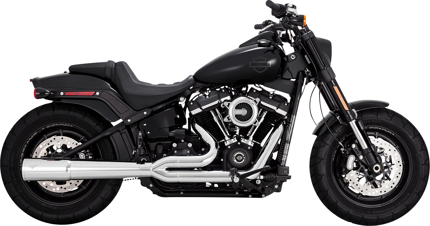 Chrome Vance & Hines Pro Pipe exhaust system with polished finish, designed for motorcycle performance and style.