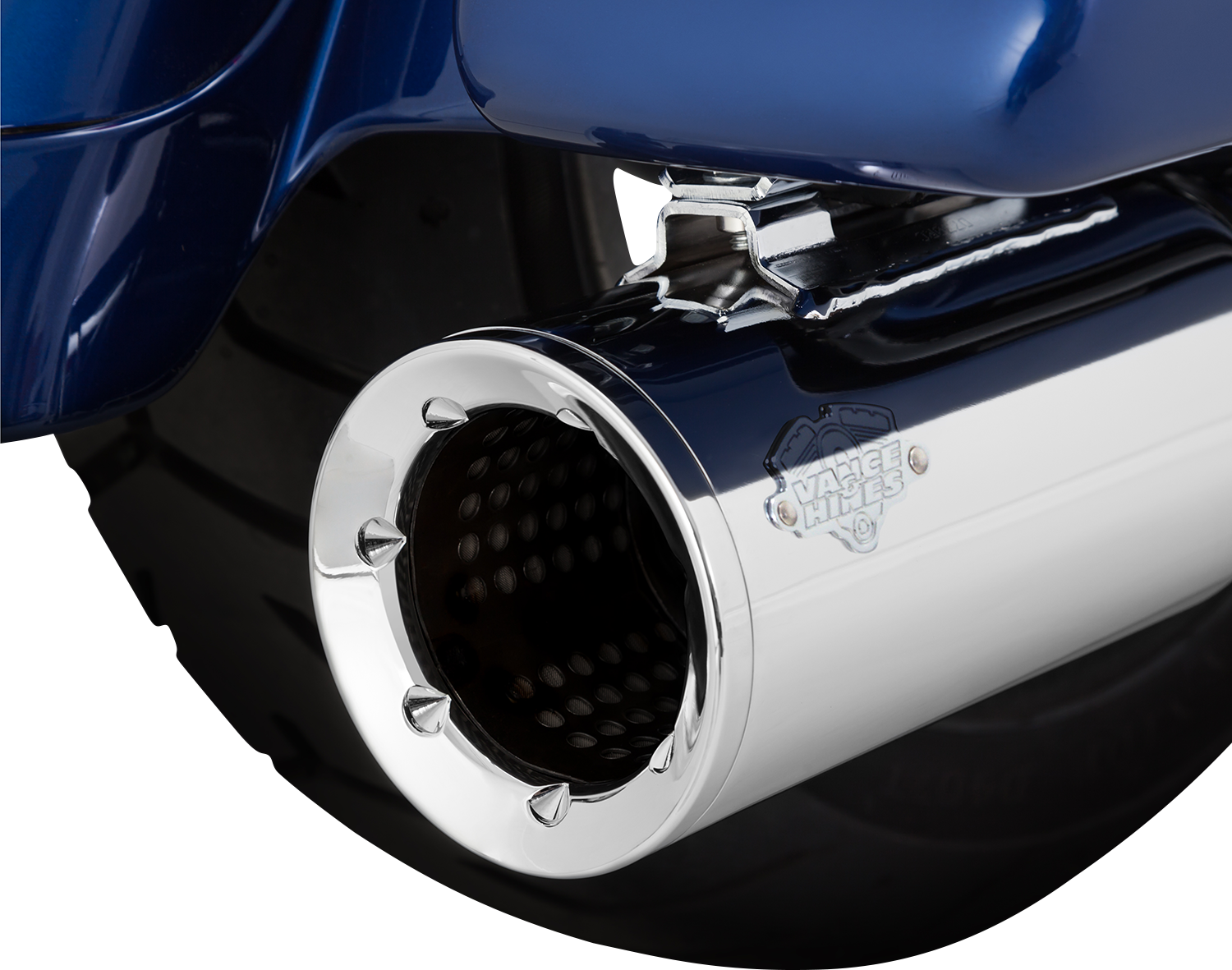 Vance & Hines Pro Pipe exhaust system in chrome with PCX™ technology, featuring sleek design and polished finish.