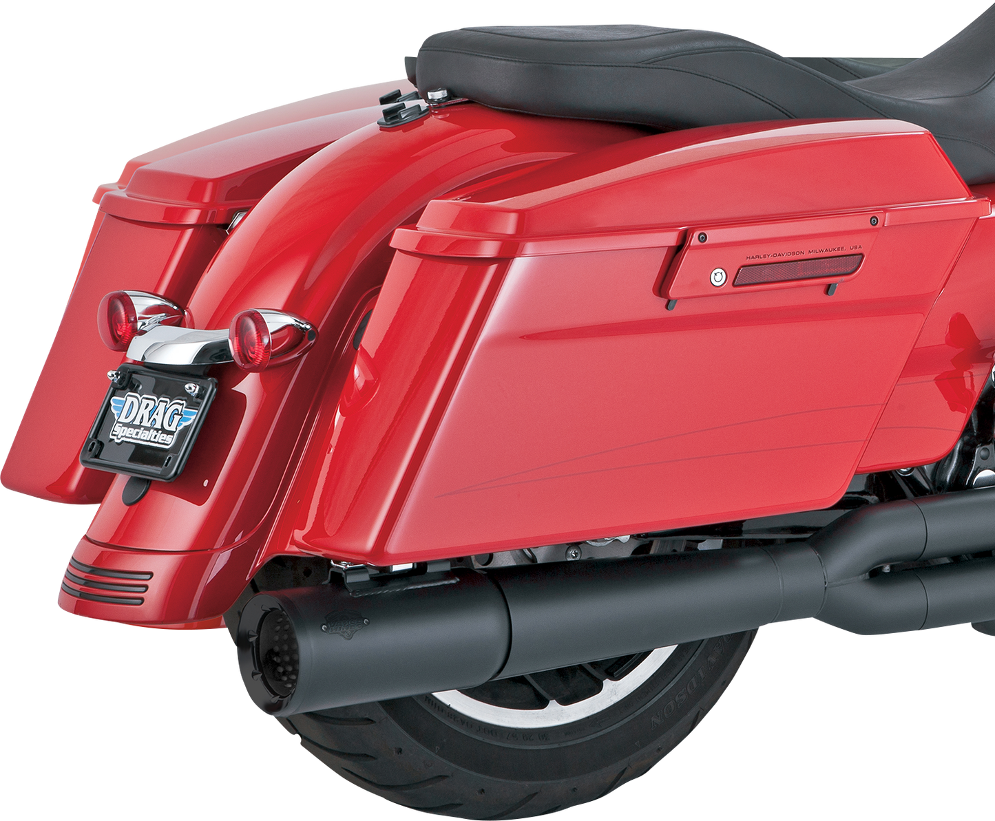 Black VANCE & HINES Pro Pipe exhaust system with PCX™ technology for motorcycles, featuring sleek design and branded finish.
