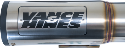 VANCE & HINES Hi-Output RR motorcycle exhaust system with chrome finish and dual mufflers, part number 27321.