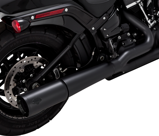 Vance & Hines Pro Pipe exhaust system in black with chrome accents, designed for motorcycle performance and style.