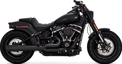 Vance & Hines Pro Pipe exhaust system in black with chrome tips for motorcycles, part #47387, shown on a bike.