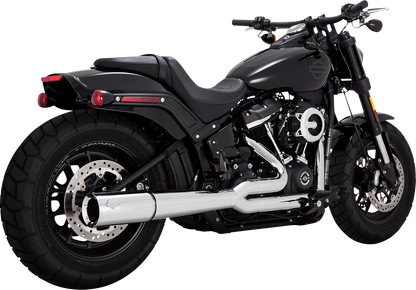Vance & Hines Pro Pipe exhaust system in chrome for motorcycles, featuring sleek, polished chrome finish and dual exhaust pipes.
