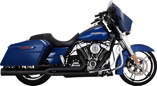 Vance & Hines Pro Pipe exhaust system with PCX Technology in black, featuring sleek design and dual exhaust pipes.