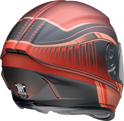 Z1R Jackal motorcycle helmet in Dark Matter Red with sun visor and ventilation, medium size, aerodynamic design.