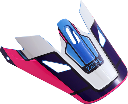 Z1R Z1R Rise Pink and Blue Visor Kit for motorcycle helmet, front view with clear visor and vibrant colors.