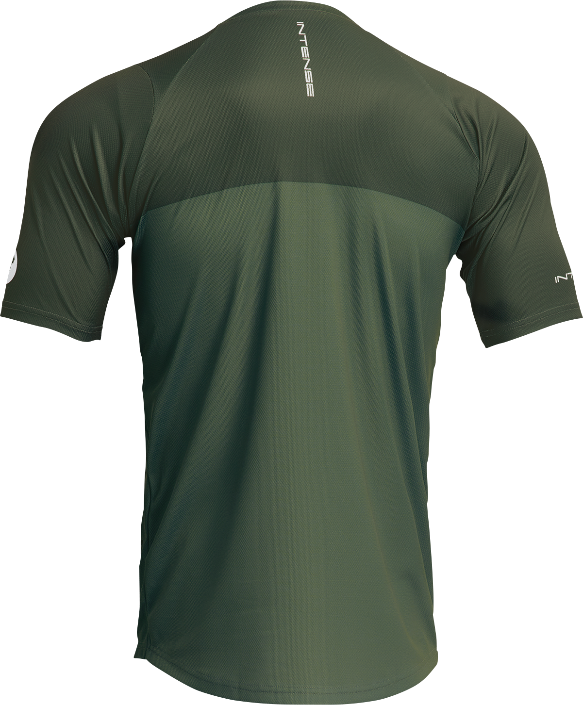 Forest green THOR Intense Assist Censis MTB jersey in 2XL, short-sleeve cycling jersey with technical fabric and branding details.