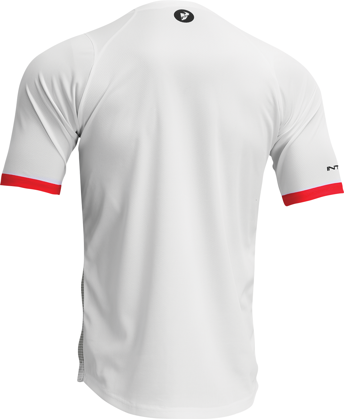 THOR Intense Assist MTB decoy short-sleeve jersey in white and camo, designed for e-MTB and mountain biking performance.