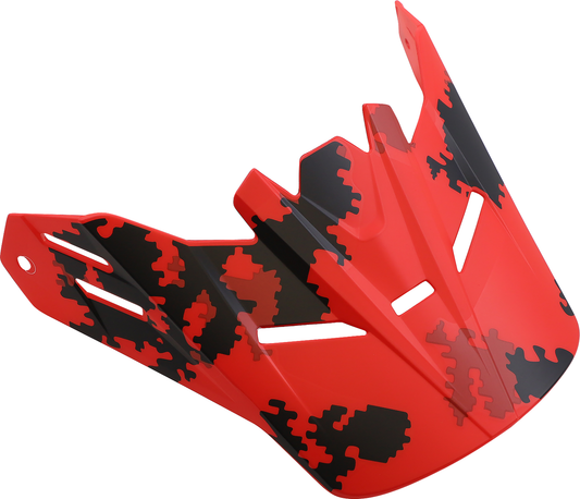 Z1R Youth Rise Visor Kit in Digi Camo Red with red accents, designed for Z1R helmets, showing the camo pattern and visor details.