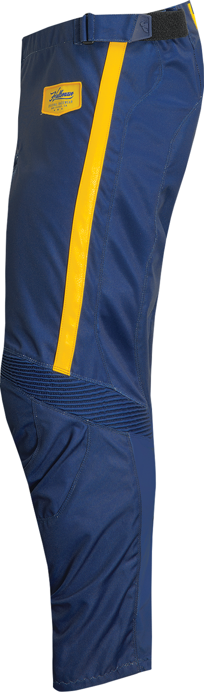 THOR Hallman Legend motorcycle riding pants in navy with reinforced durability and comfort features, US size 30.