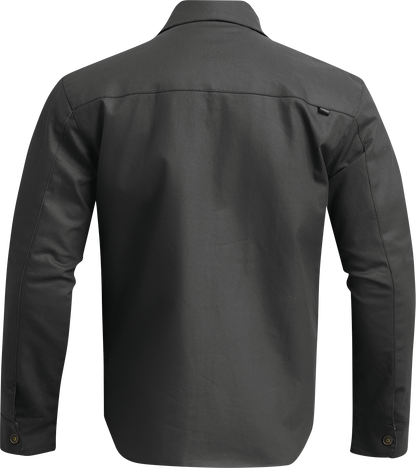 Black THOR Hallman Lite Jacket in medium size, lightweight motorcycle jacket with protective features and sleek design.