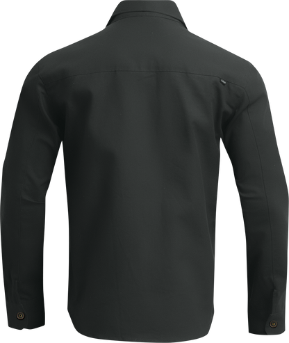 Black THOR Hallman Over Shirt made of durable cotton canvas in size XL, featuring a rugged, casual fit.