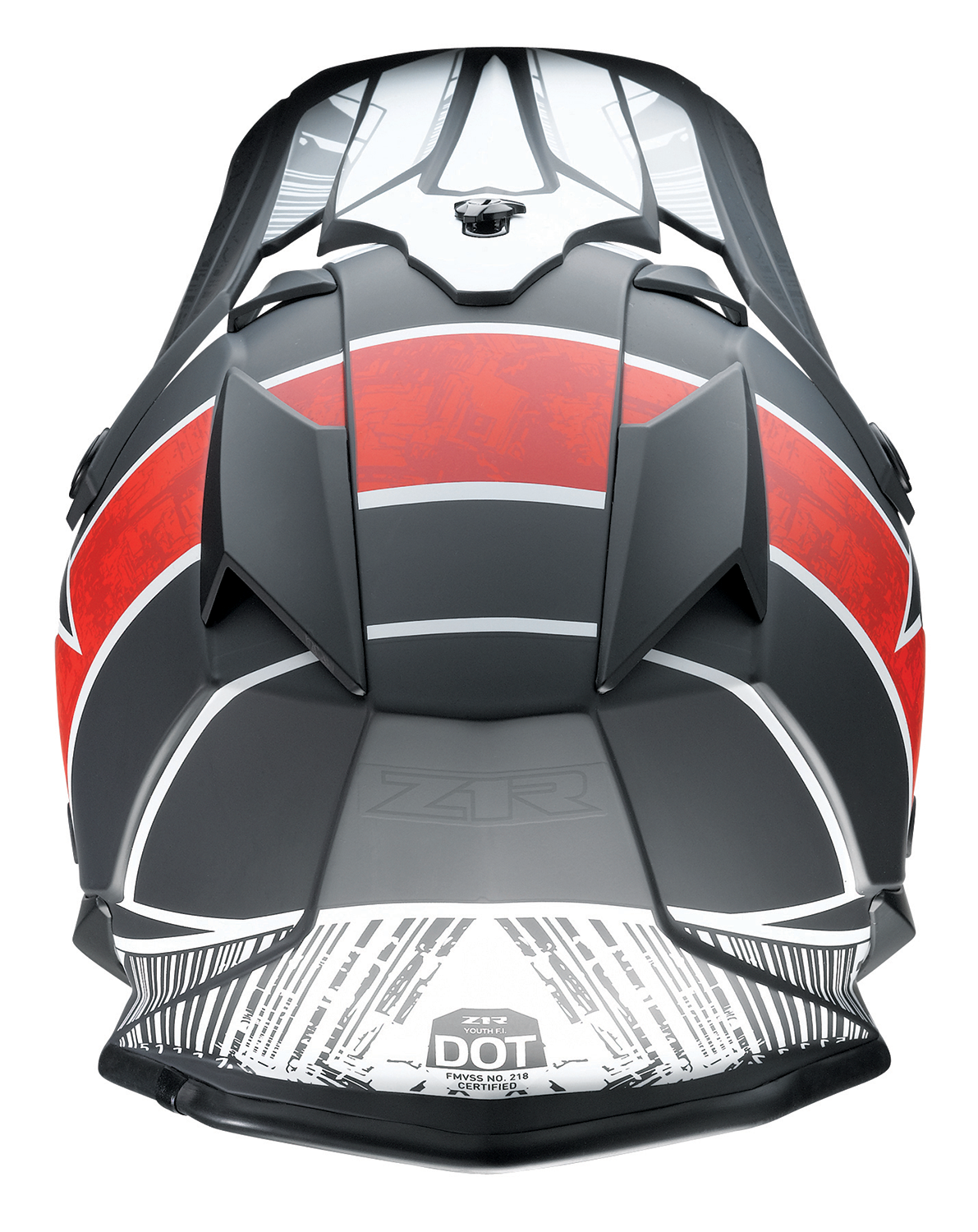 Z1R, Z1R Youth F.I. Helmet - Fractal Matte Black/Red, MIPS® Technology, Size Medium (0111-1518)