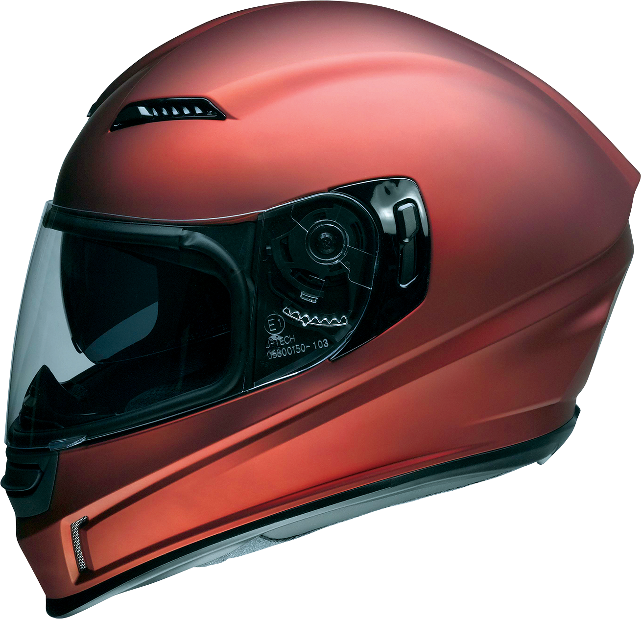 Z1R Jackal helmet in satin red, XS size, showing the full front view with sleek design and matte finish.
