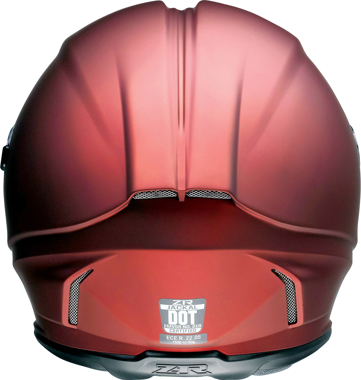 Z1R Jackal helmet in satin red, XS size, showcasing the aerodynamic design and bold color of the motorcycle helmet.