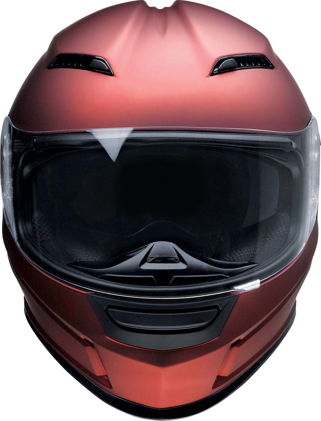 Z1R Jackal helmet in satin red with XS size, features aerodynamic design and ventilation, front view with clear visor.