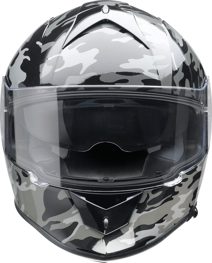 Z1R, Z1R Warrant Helmet - Camo Black/Gray, XS | Polycarbonate Shell, Drop-Down Sun Visor & Moisture-Wicking Liner