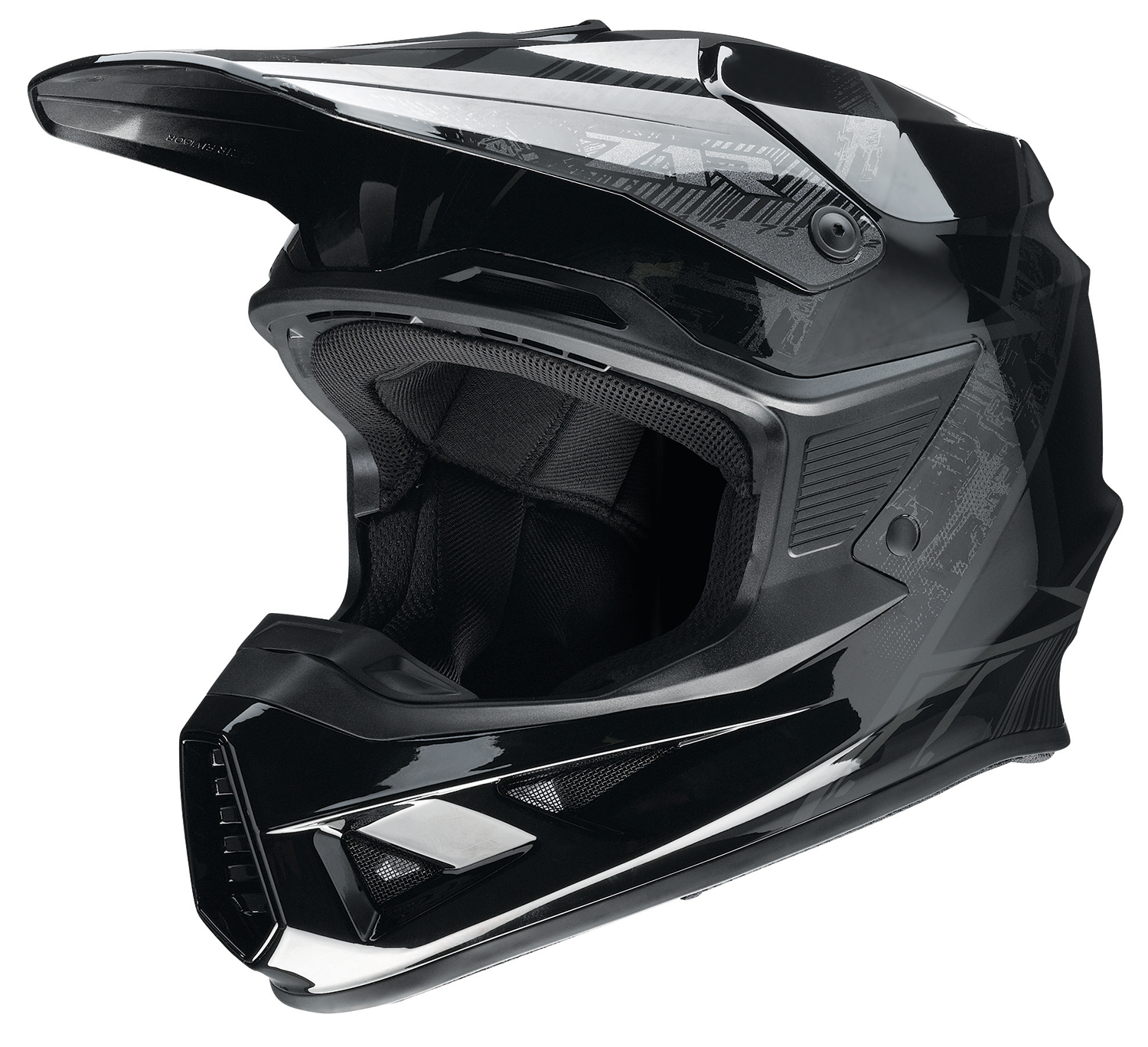 Z1R F.I. Fractal MIPS off-road full face helmet in stealth black, large size, with vented design and integrated MIPS safety system.