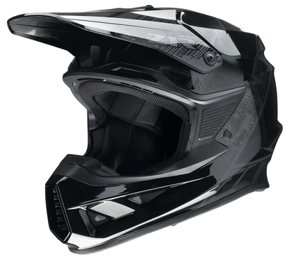 Z1R F.I. Fractal MIPS off-road full face helmet in stealth black, large size, with vented design and integrated MIPS safety system.