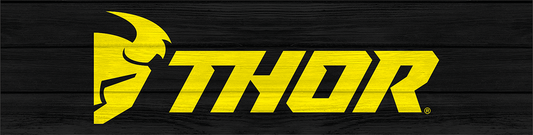THOR Sintra header graphic for slatwall display, double-sided signage with THOR branding and product information.