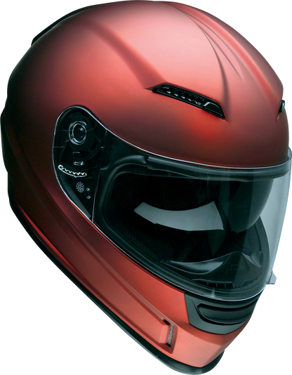 Z1R Jackal Helmet in satin red with XS size, featuring sleek aerodynamic design and detailed helmet graphics.