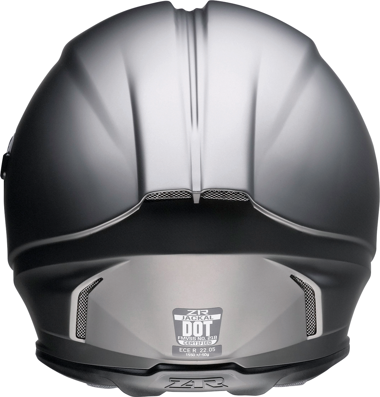 Z1R Jackal helmet in satin titanium with aerodynamic polycarbonate shell and drop-down sun visor, large size.