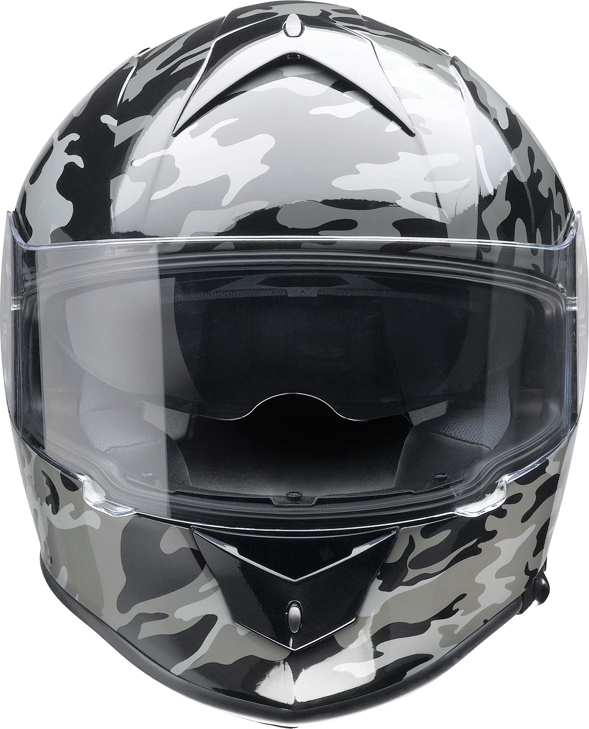 Z1R warrant helmet in camo black and gray, size large, featuring a sleek design and secure fit.