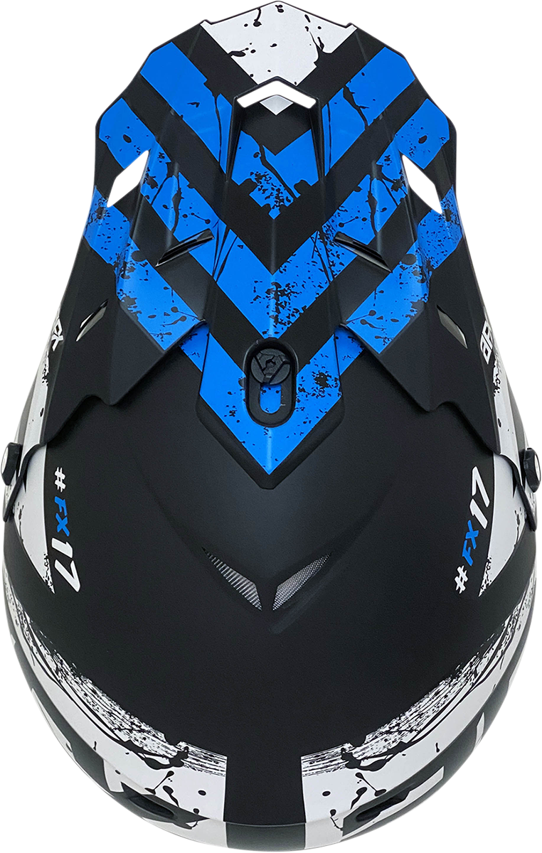 Bill's Exhausts AFX FX-17 Attack helmet in matte blue and black, 2XL size, featuring a sleek motorcycle helmet design.