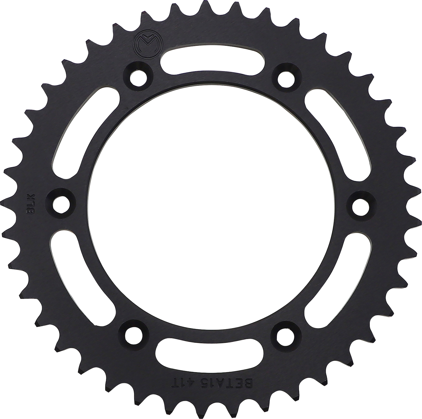 Black MOOSE OFFROAD 41-tooth aluminum rear sprocket for off-road motorcycles, model 1211-BET-41-10, with detailed teeth design.