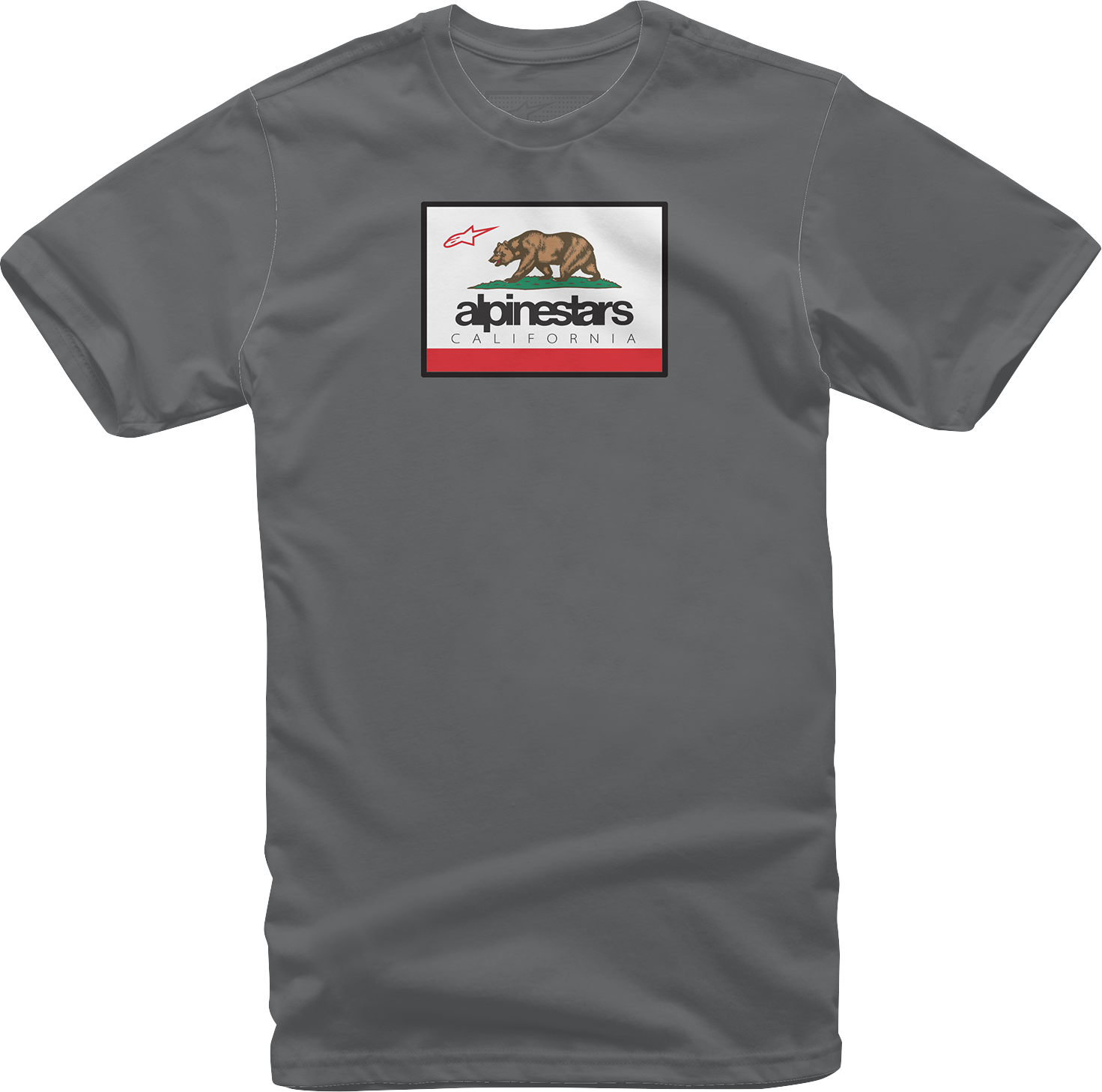 ALPINESTARS, Alpinestars Cali 2.0 T-Shirt - Charcoal Medium, 100% Combed Ring-Spun Cotton