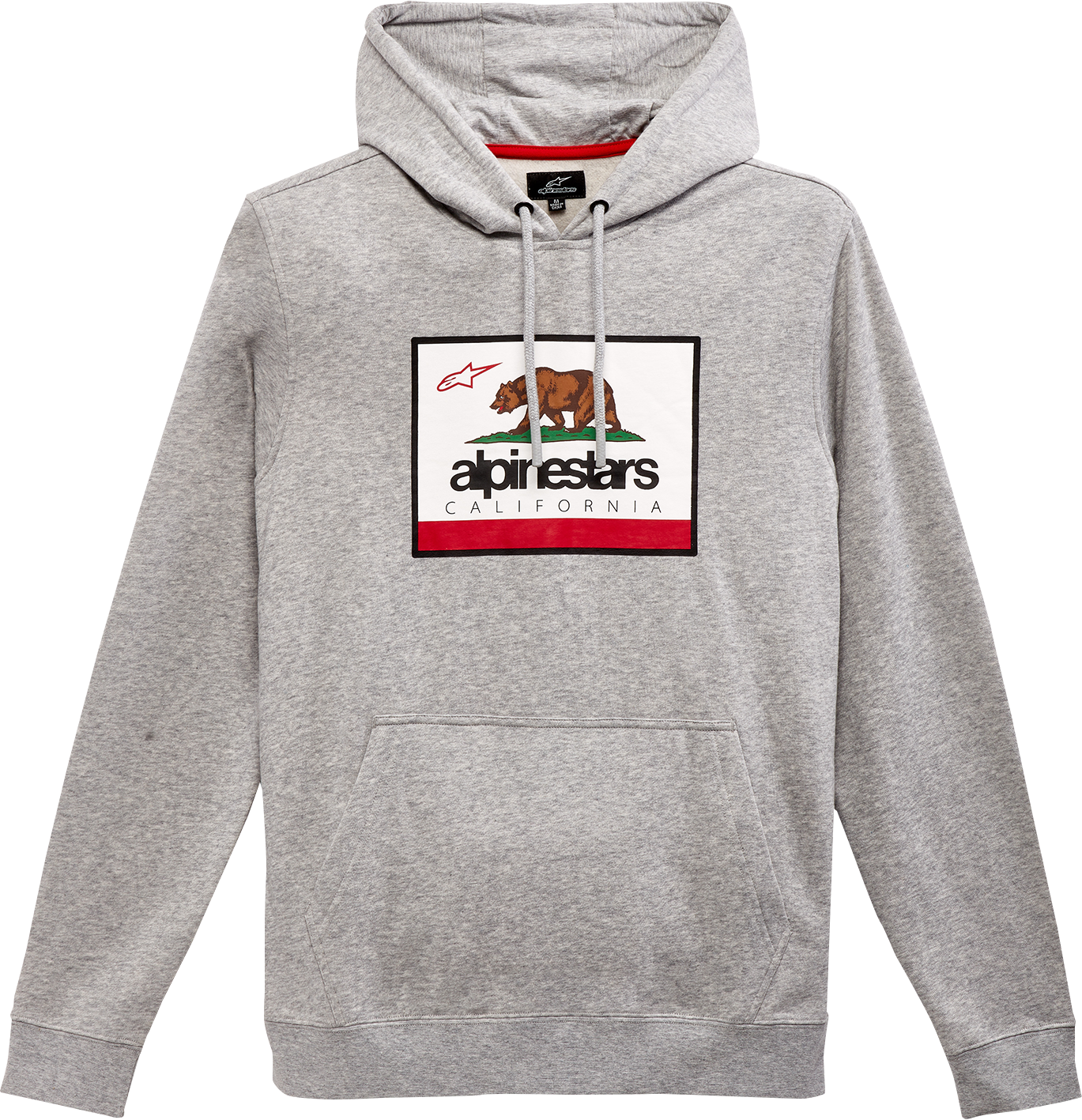 Gray Alpinestars Cali 2.0 hoodie in medium, featuring the brand logo and casual fit, displayed on a plain background.