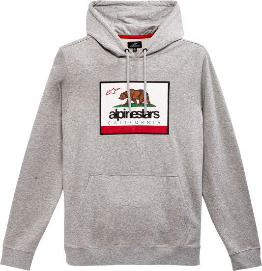 Gray Alpinestars Cali 2.0 hoodie in medium, featuring the brand logo and casual fit, displayed on a plain background.