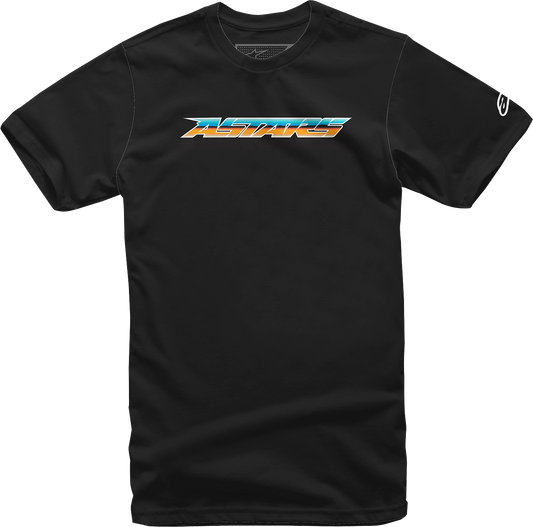 Black Alpinestars Chromium T-Shirt in 2XL with logo detail, showcasing the stylish casual wear from Alpinestars.