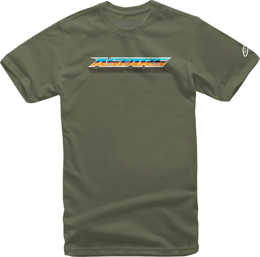 Alpinestars Chromium T-Shirt in military large size, featuring a casual design with Alpinestars branding and military-inspired style.