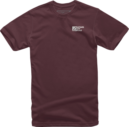 Alpinestars Painted T-Shirt in maroon, size medium, featuring printed logo and graphic design on soft cotton fabric.