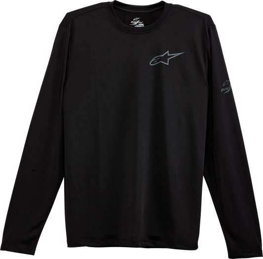 Black Alpinestars Pursue Performance long-sleeve T-shirt in 2XL with logo details, made for active wear and casual style.